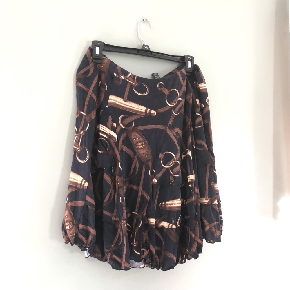 SOLD NWT - Ralph Lauren Brown and Black Pleated Sophisticated Skirt - Medium - Picture 8 of 8